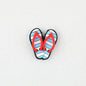 3D Colorful Flip Flop Silicone Focal Beads Multicolor Striped 20pcs - Flip Flop 3