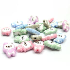 Silicone Focal Beads Dancing Bears Wearing Tilted Hat 20pcs 3