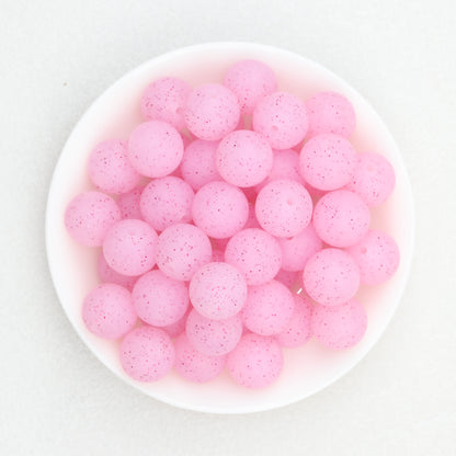 15mm Glitter Silicone Round Beads with 2.5mm Hole 50pcs 4