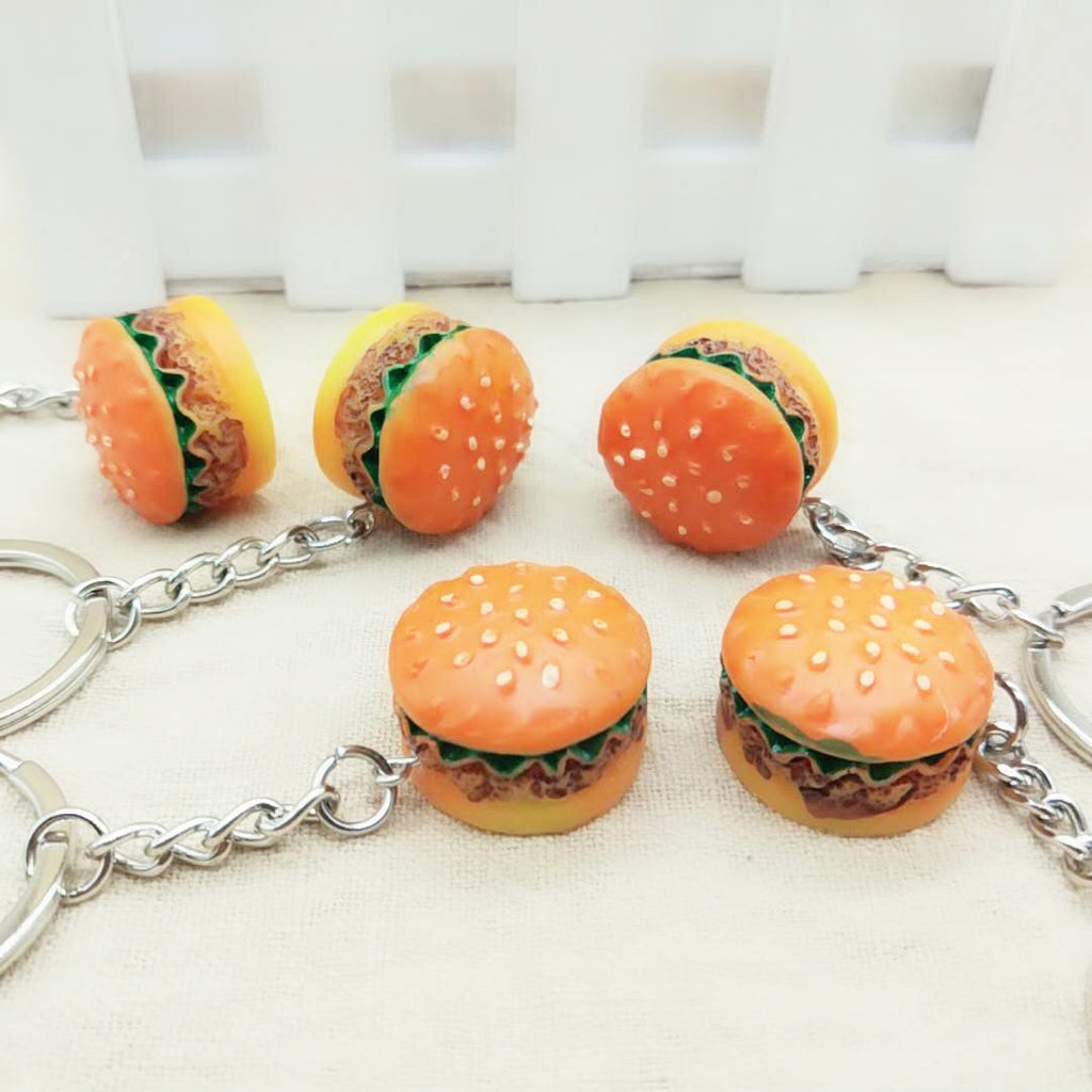 Resin Hamburg Food Keychain Glossy Mini Burger Charm 4