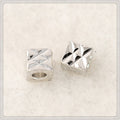 Brass Square Metal Beads 4mm Rhombus Grid Faceted 100pcs