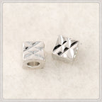 Brass Square Metal Beads 4mm Rhombus Grid Faceted 100pcs