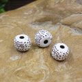 Imitation Bodhi Barrel Resin Beads 9mm Natural Brown Speckled 100pcs 3