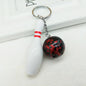 Metal Bowling Ball and Pin Keychain Colorful Sports Charm 5
