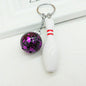 Metal Bowling Ball and Pin Keychain Colorful Sports Charm 7