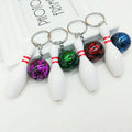 Metal Bowling Ball and Pin Keychain Colorful Sports Charm