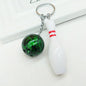 Metal Bowling Ball and Pin Keychain Colorful Sports Charm 8