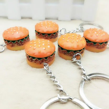 Resin Hamburg Food Keychain Glossy Mini Burger Charm