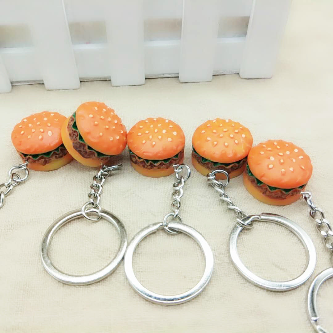 Resin Hamburg Food Keychain Glossy Mini Burger Charm 2