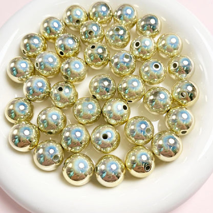 Laser Round Acrylic Beads 16mm Iridescent Glossy Colors 10pcs 5