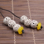 Imitation Bodhi Barrel Resin Beads 9mm Natural Brown Speckled 100pcs 2