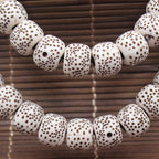 Imitation Bodhi Barrel Resin Beads 9mm Natural Brown Speckled 100pcs