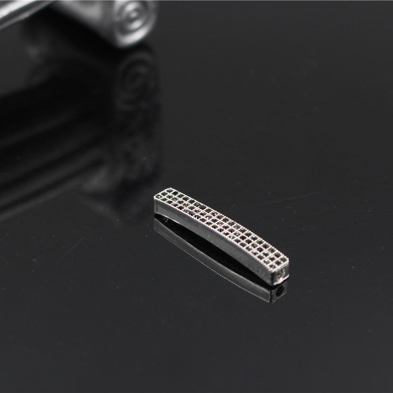Tube Metal Beads 13.5x5mm Rhinestone Embedded 10pcs 5