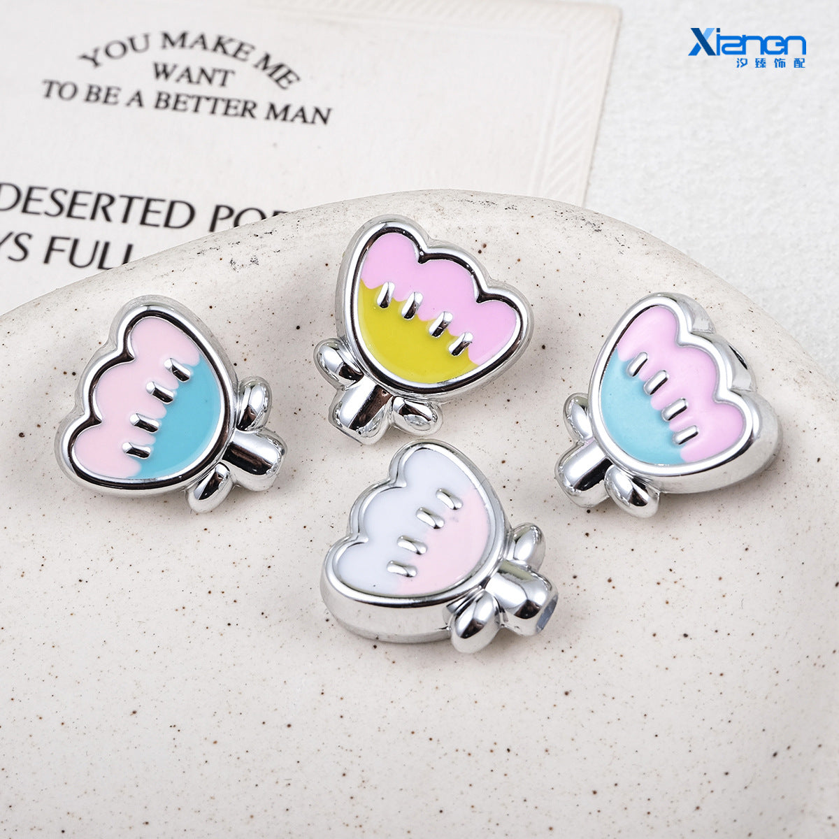 Tulip Shaped 18mm Enamel Acrylic Beads with UV Coating 20pcs 9