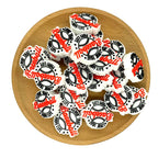 Silicone Focal Beads Baseball Mom Life Circle Badge 20pcs 2