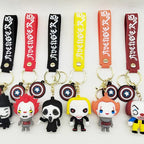 PVC Halloween Keychain Soft Rubber Spooky Clown Ghoul Figures