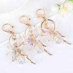 Angel Keychain Enamel Wings Rhinestone Crystal Zinc Alloy 12.5cm 3
