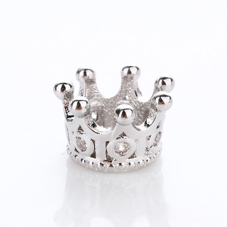 Copper Crown Spacer Beads 10.8x7.2mm Inlaid with Zircon 10pcs 4
