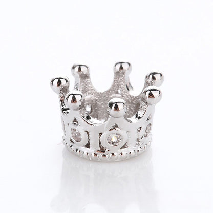 Copper Crown Spacer Beads 10.8x7.2mm Inlaid with Zircon 10pcs 4