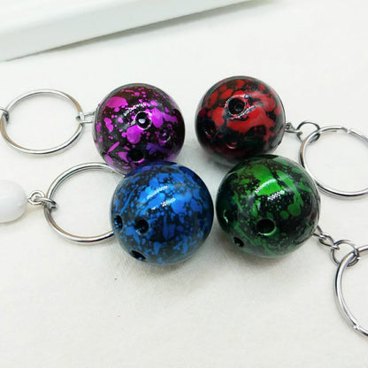 Metal Bowling Ball and Pin Keychain Colorful Sports Charm 4