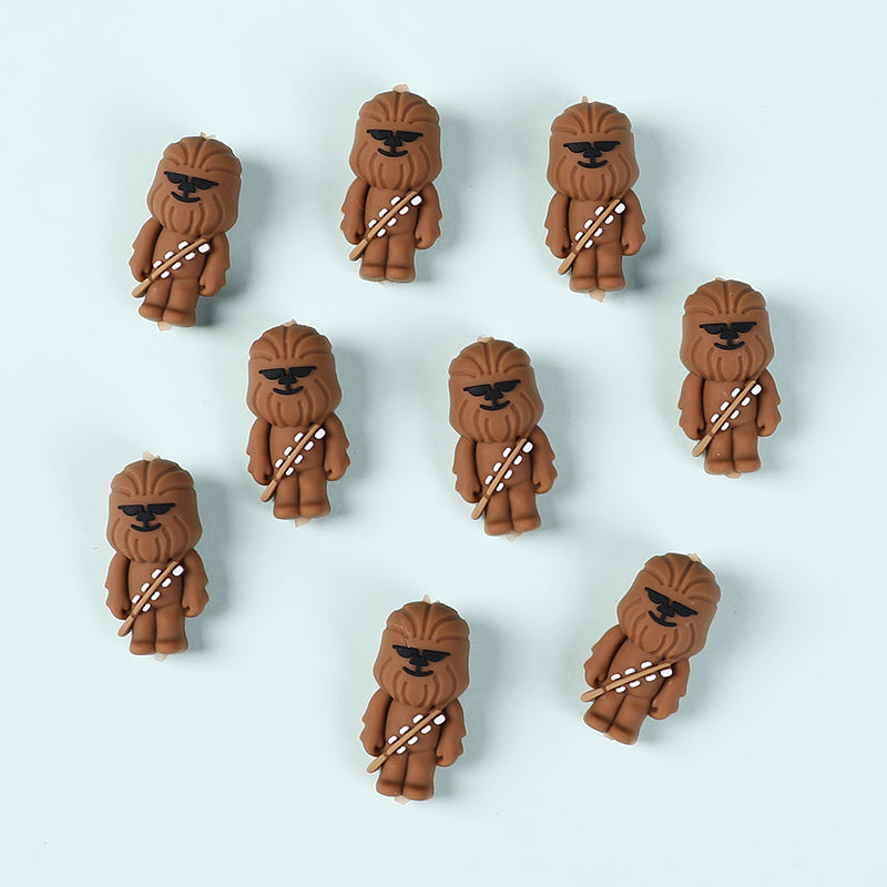 Silicone 3D Focal Beads Star Wars Chewbacca Detailed Fur Bandolier 20pcs