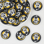 Emergency 911 Badge Silicone Focal Beads 20 pcs