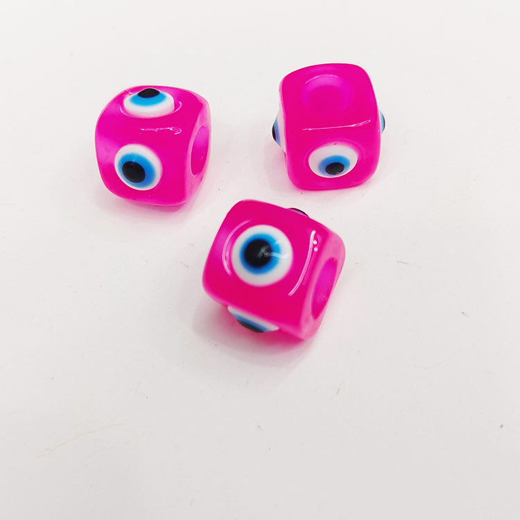 Evil Eye Resin Tube Beads 12mm Glossy Colorful 20pcs 7