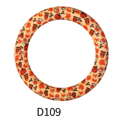 65mm Printed Round Silicone Rings Colorful Patterned 8