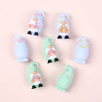 Silicone 3D Focal Beads Summer Dwarf Holding Flamingo 3