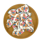 Silicone Focal Beads Gingerbread Girl Holding Pink Cup with Pink Bow 2