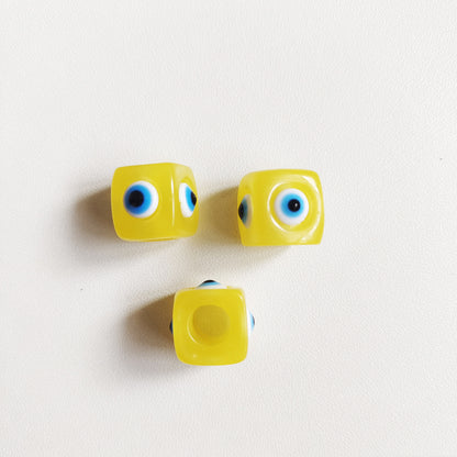 Evil Eye Resin Tube Beads 12mm Glossy Colorful 20pcs 10