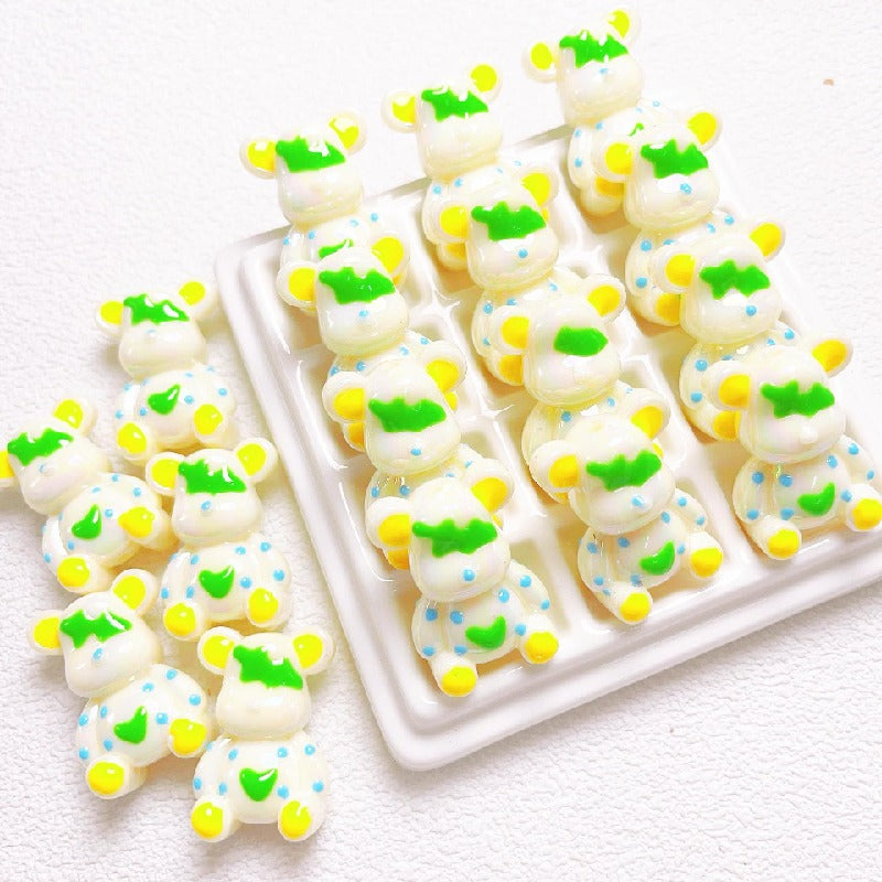 Glow Light In the Dark Little Bear Acrylic Beads 22x32mm 5pcs 11
