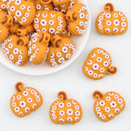 Pumpkin 3D Silicone Focal Beads Flower Face 20pcs