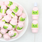 3D Cactus Pot Silicone Focal Beads 20Pcs 