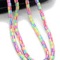 Cylindrical Clay Beads 6mm Two-Color Striped Matte Finish 10strands 630pcs 3