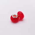 Acrylic Spacer Beads 14mm Crackle Large Hole 50pcs - Red