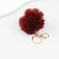 Pom Pom Keychain Fluffy Imitation Rex Rabbit Fur Ball 8cm With Lobster Clasp
