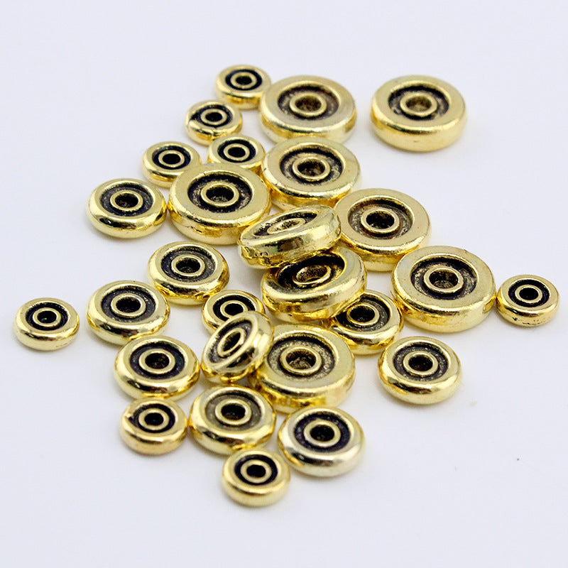 Alloy Flat Spacer Beads 6mm 8mm 10mm Tibetan Style 200pcs 7