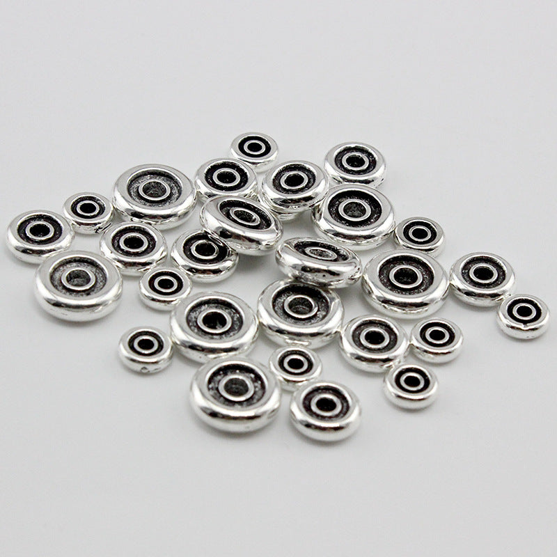 Alloy Flat Spacer Beads 6mm 8mm 10mm Tibetan Style 200pcs 6