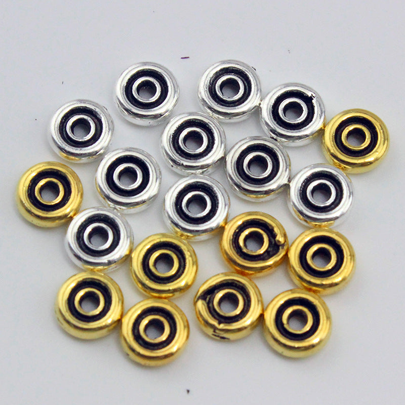 Alloy Flat Spacer Beads 6mm 8mm 10mm Tibetan Style 200pcs 4