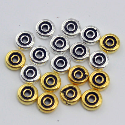 Alloy Flat Spacer Beads 6mm 8mm 10mm Tibetan Style 200pcs 4