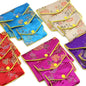 Vintage Chinese Style Brocade Plum Blossom Pattern Snap Closure Pouch 7x8-10x12cm 1pc 3