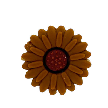 Silicone Focal Beads Daisy Sunflower Rounded Center 20pcs 42