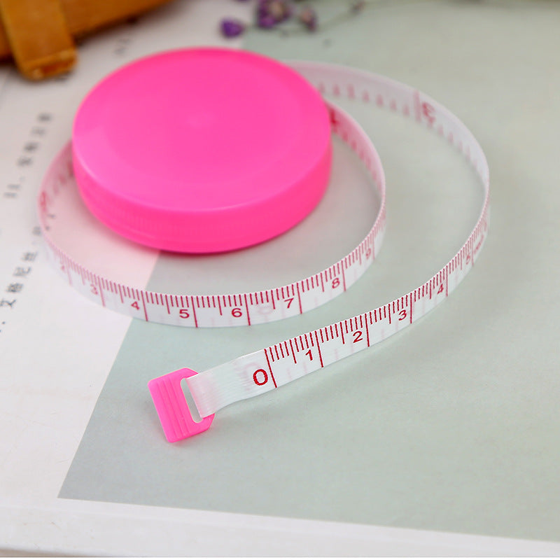 Retractable Plastic Measuring Tapes Pink Hello Kitty Pattern 2pcs 5cm 3