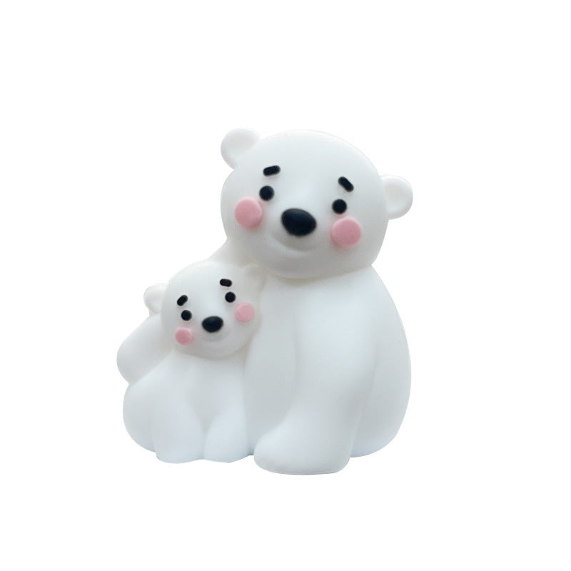 3D Silicone Focal Beads Bear Mom and Baby Figurines 20 pcs 8