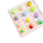 Hand-Painted Round Acrylic Beads 16mm Cartoon Design 5pcs 5