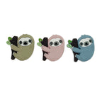 Silicone Focal Beads Sloth Hugging Leafy Tree Pastel Colors 20pcs