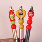 Silicone 3D Focal Beads Teacher Apple With Pencil and Gnome 20pcs 5