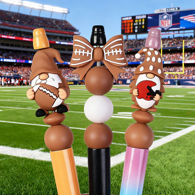 Silicone 3D Focal Beads Rugby Foam Finger Number One Holding Rugby Ball 20pcs 7