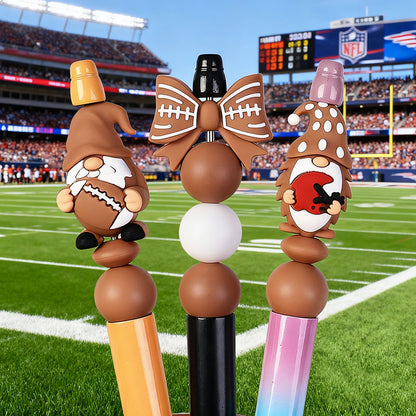 Silicone 3D Focal Beads Rugby Foam Finger Number One Holding Rugby Ball 20pcs 7